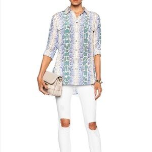 Equipment Ampara Blue Slim Signature Python Skin Snakeskin Print silk